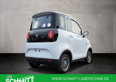 Rückansicht des Cargo Runner Passenger 2-Sitzer Elektroautos in Hellblau