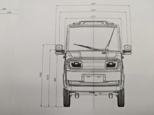 Technische Zeichnung des Cargo Runner Toro mit Maßangaben