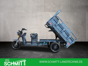 Gekippte Ladefläche des Cargo Runner Classic grau in der Seitenansicht