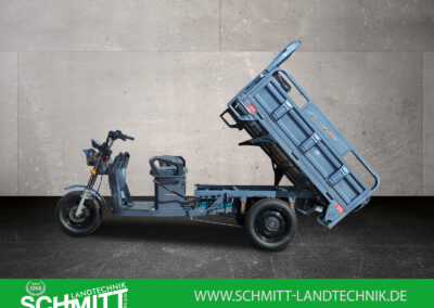 Gekippte Ladefläche des Cargo Runner Classic grau in der Seitenansicht