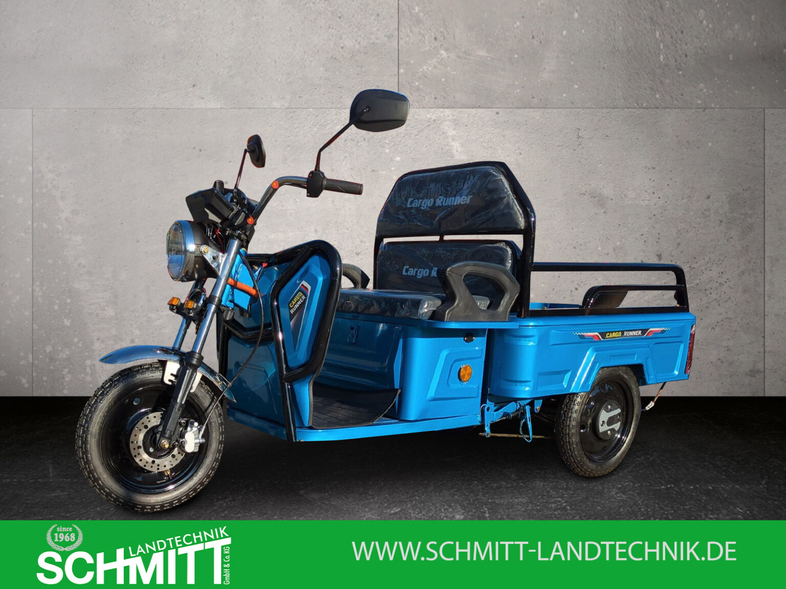 Seitenansicht des Cargo Runner Compact blau