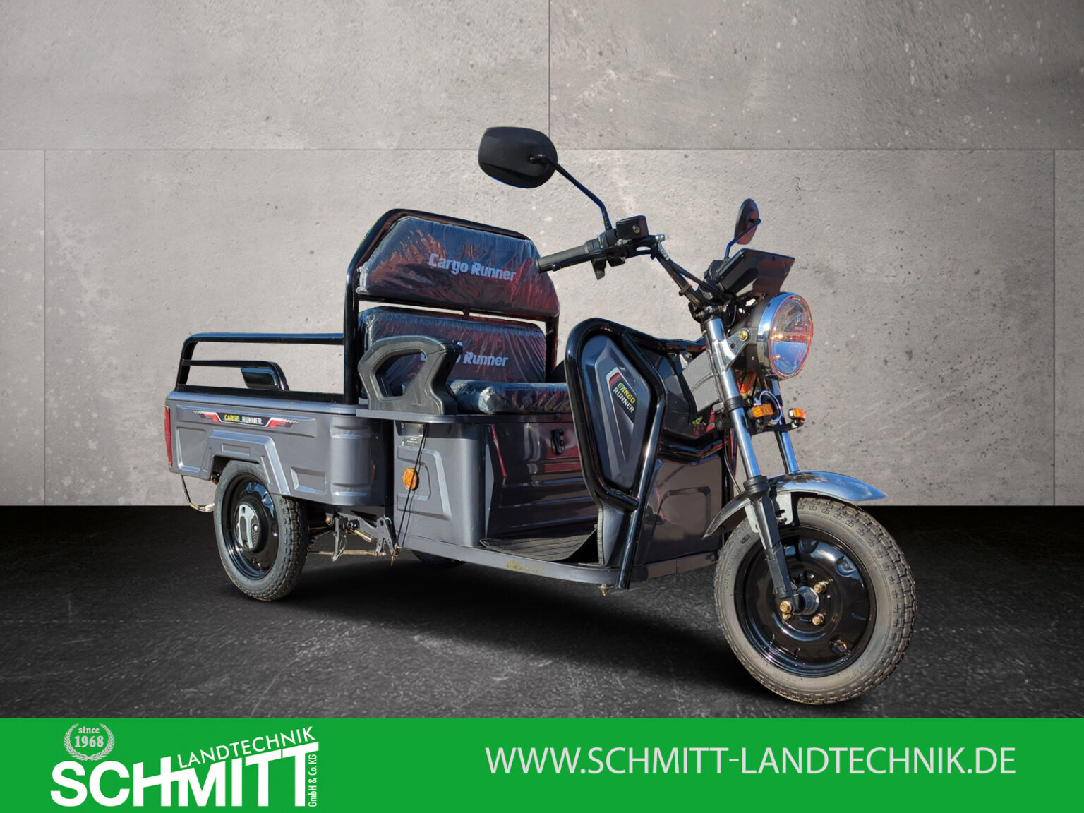 Cargo Runner Compact in Grau – Produktbild des E-Lastenrads