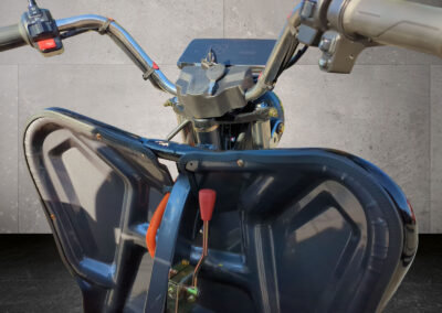 Detailaufnahme des Lenkers beim Cargo Runner Compact in Grau