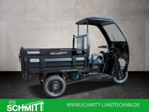 Seitenansicht des schwarzen Modells mit Dach und geschlossener Ladefläche