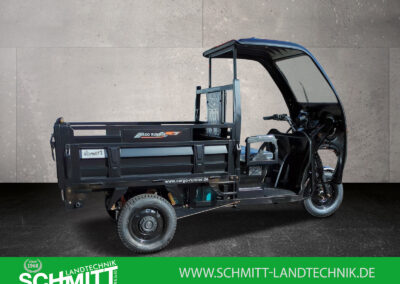 Seitenansicht des schwarzen Modells mit Dach und geschlossener Ladefläche