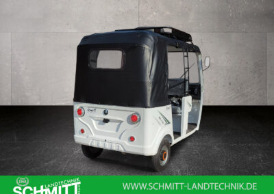 Rückansicht des Cargo Runner HIGo in Weiß mit Verdeck