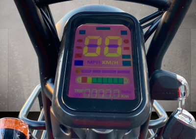 Nahaufnahme des digitalen Tachos im Display des Cargo Runner Passenger