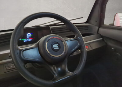 Lenkradansicht im Innenraum des Cargo Runner Toro mit sichtbarem Display